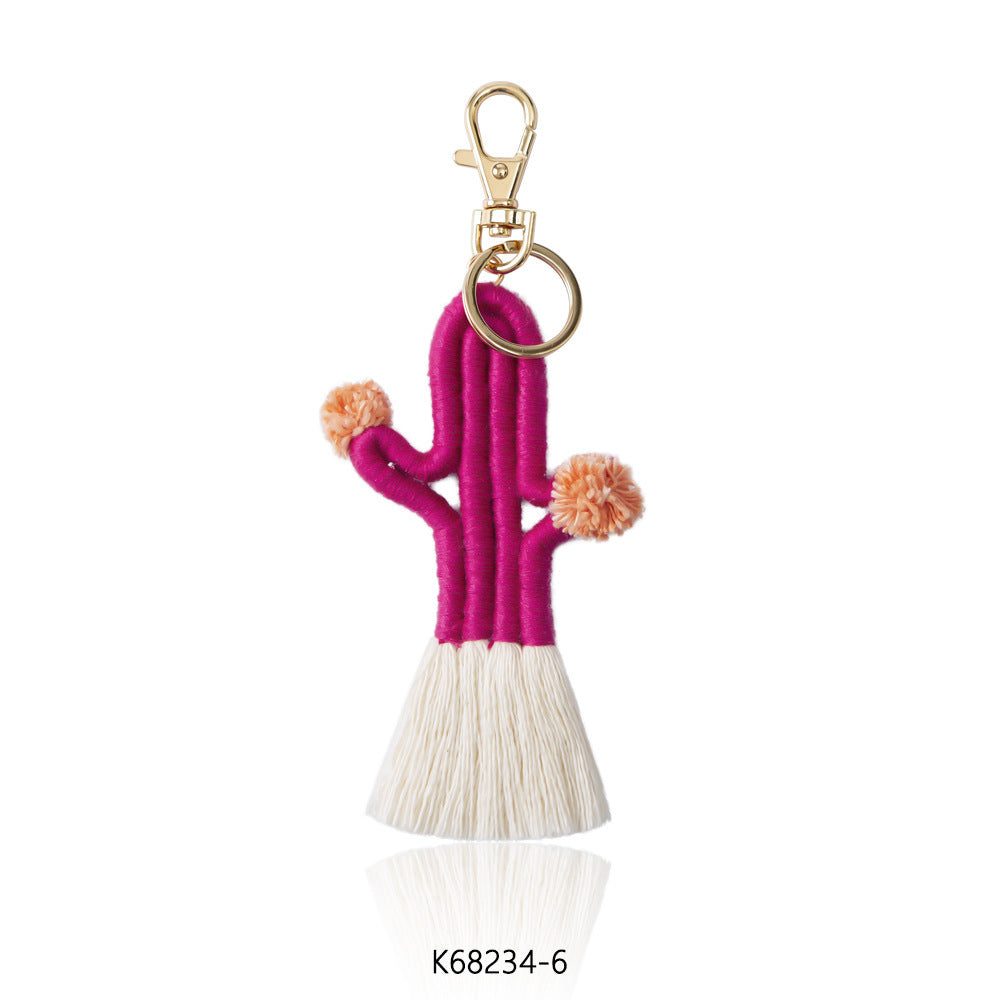 Hand-woven Cactus Key Chain
