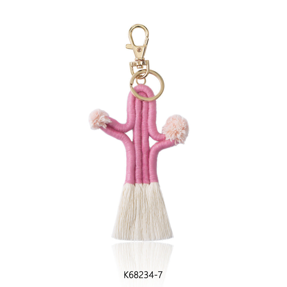 Hand-woven Cactus Key Chain