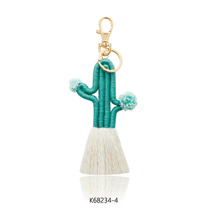 Hand-woven Cactus Key Chain