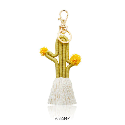 Hand-woven Cactus Key Chain