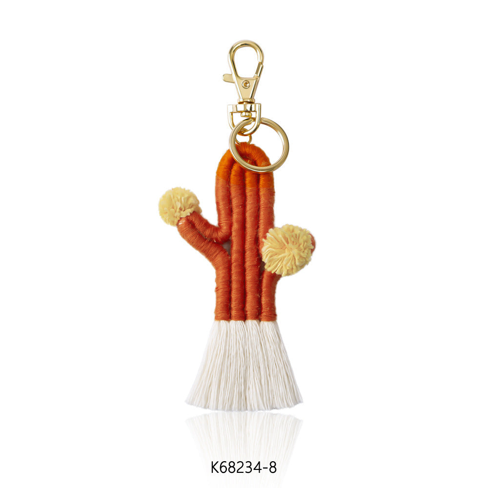 Hand-woven Cactus Key Chain
