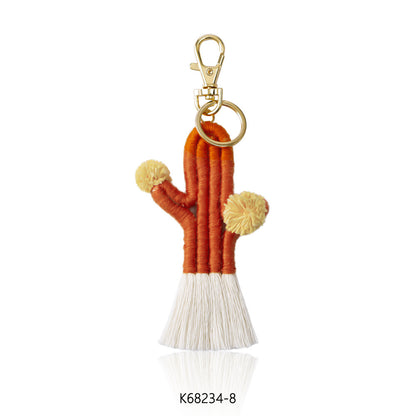 Hand-woven Cactus Key Chain