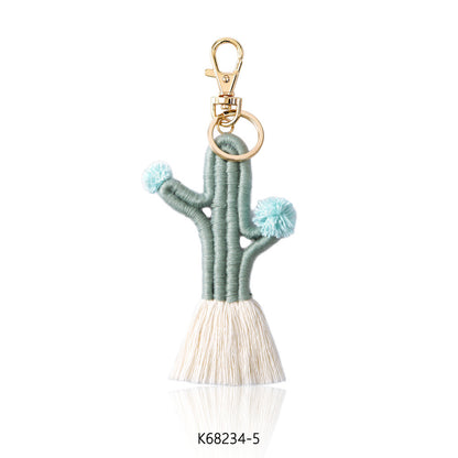 Hand-woven Cactus Key Chain