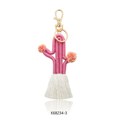 Hand-woven Cactus Key Chain