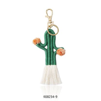 Hand-woven Cactus Key Chain