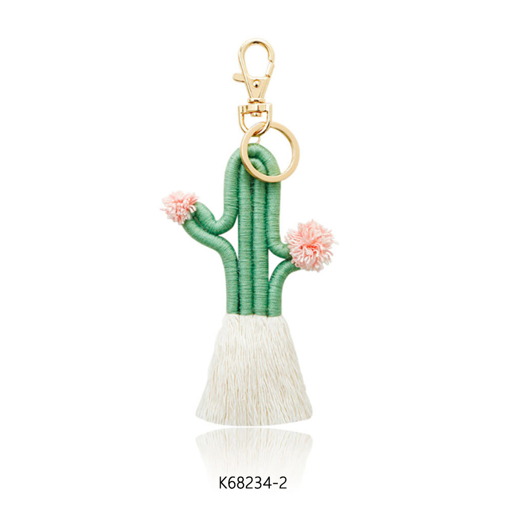 Hand-woven Cactus Key Chain