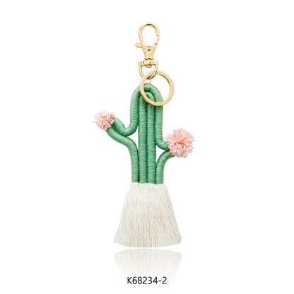 Hand-woven Cactus Key Chain